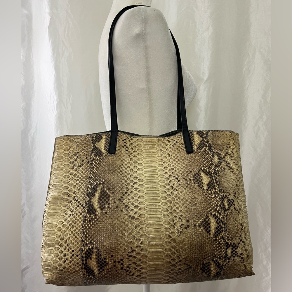 Python B May Tote Bag with Black Straps